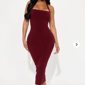 Lily Snatched Midi Dress - Wine